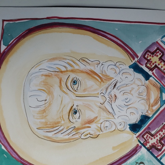 Nice Light Watercolor of St. Nicholas in time for Xmas planning - Picture 3 of 5